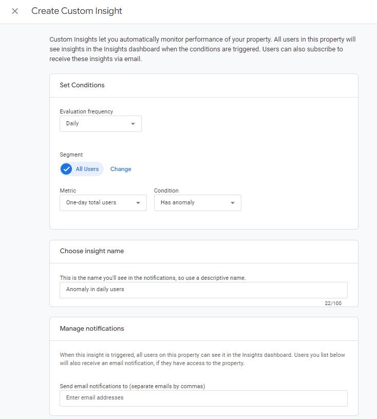 Create custom insights in GA4